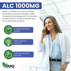 America Medic & Science Acetyl L-Carnitine 1000mg daily-dose on desk easy routine for wellness