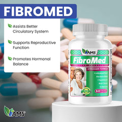 FibroMed capsules close-up highlighting natural herbs for hormonal balance
