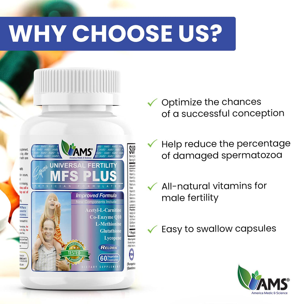 America Medic & Science MFS Plus Relora‑supported stress relief helps maintain healthy sperm motility.