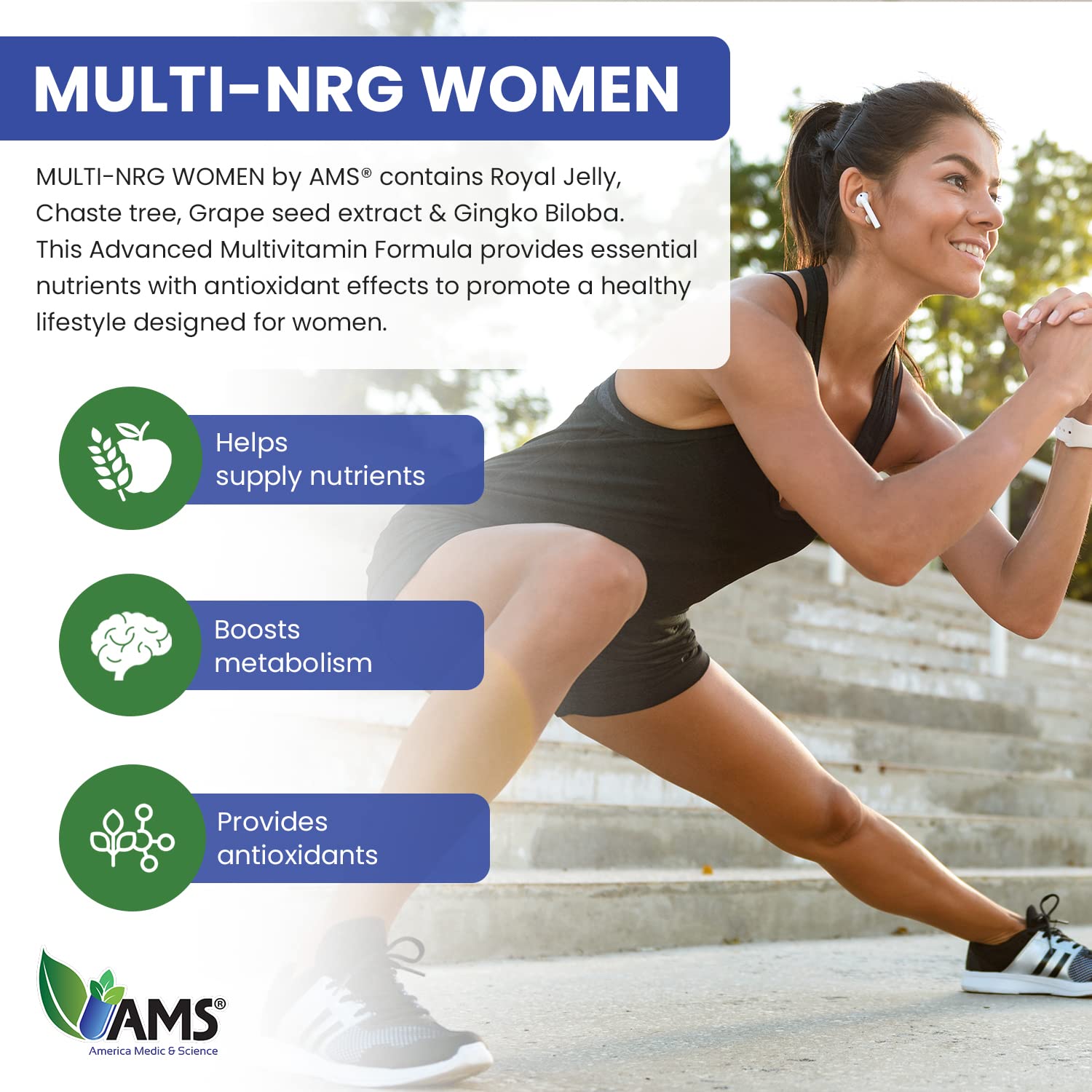 America Medic & Science multivitamins easy-swallow coating on a single caplet.