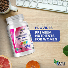 America Medic & Science multivitamins ingredients panel showing essential vitamins and minerals.