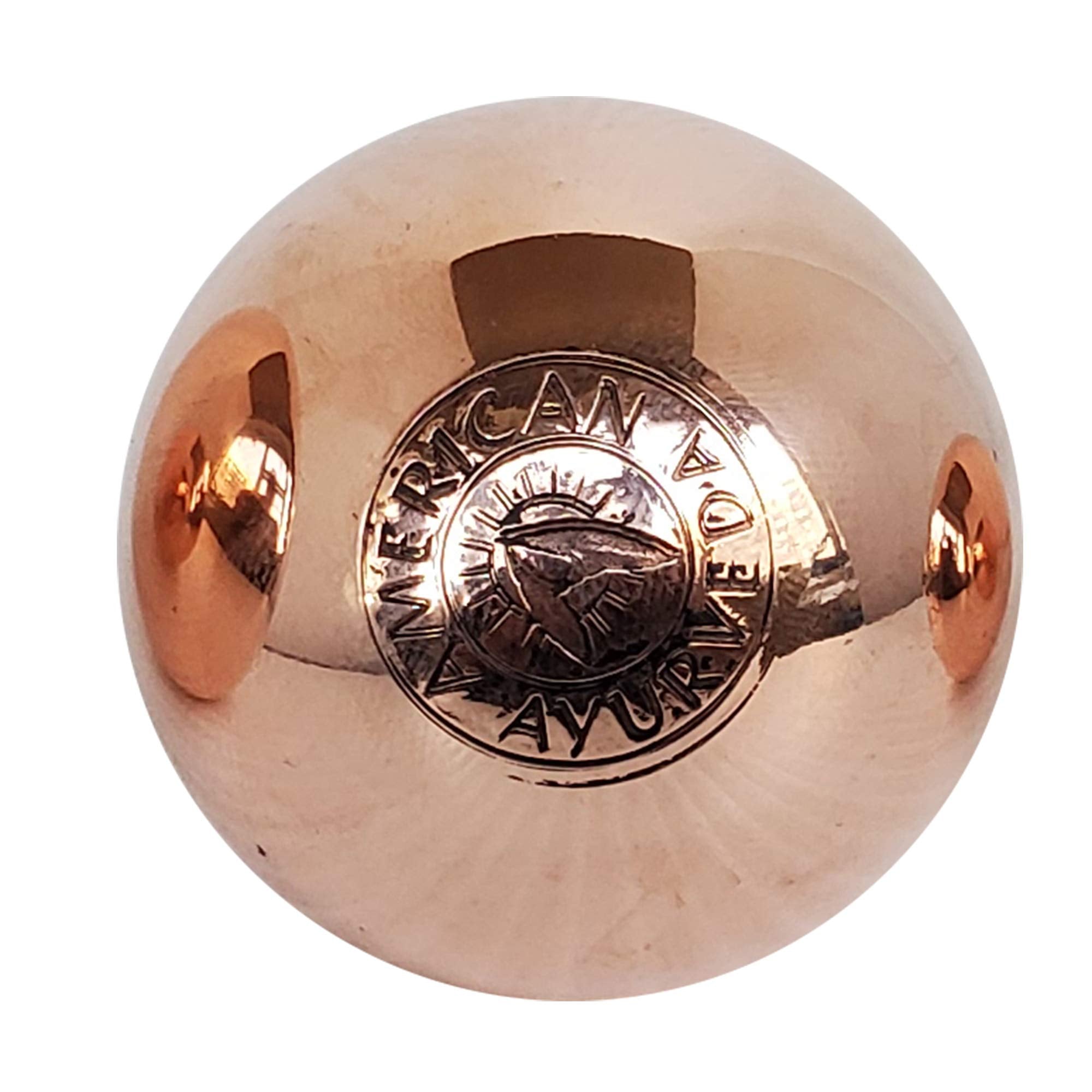 American Ayurveda copper ball with glossy finish for focused meditation