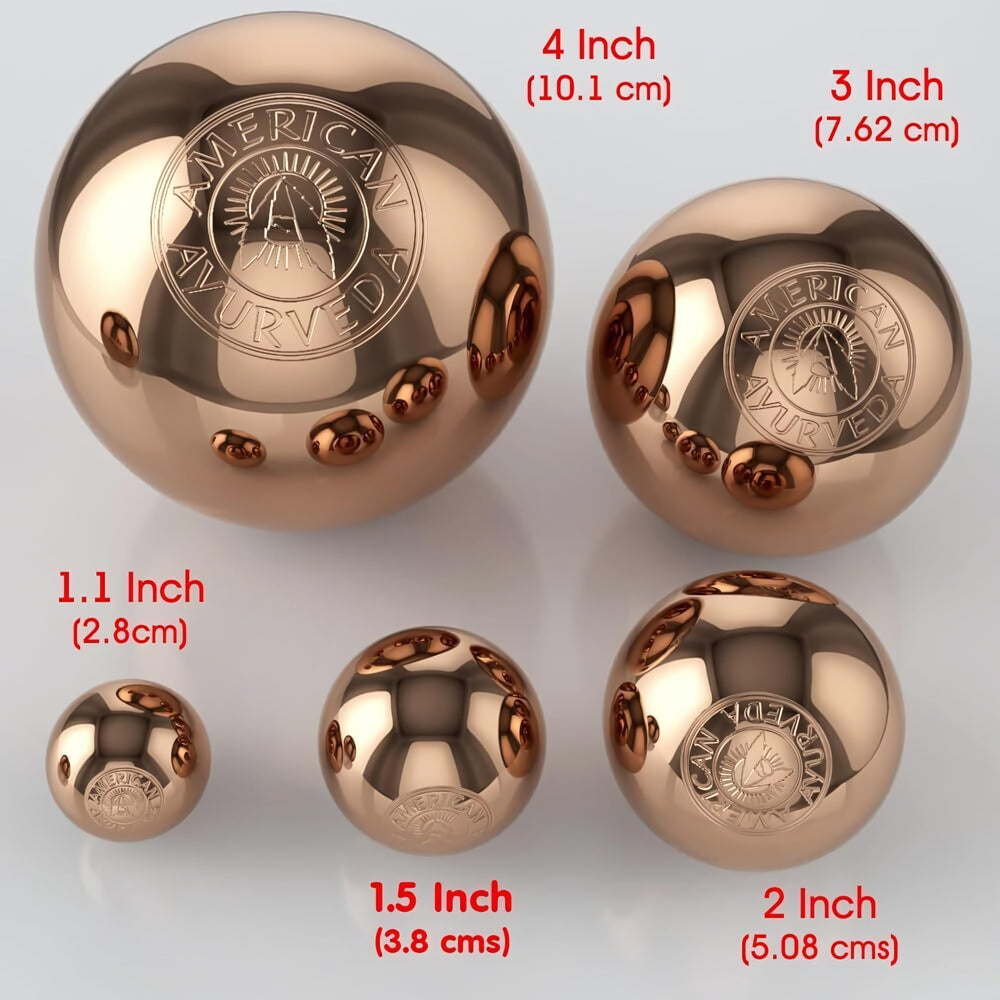 American Ayurveda copper ball rotation eases stress and finger tension