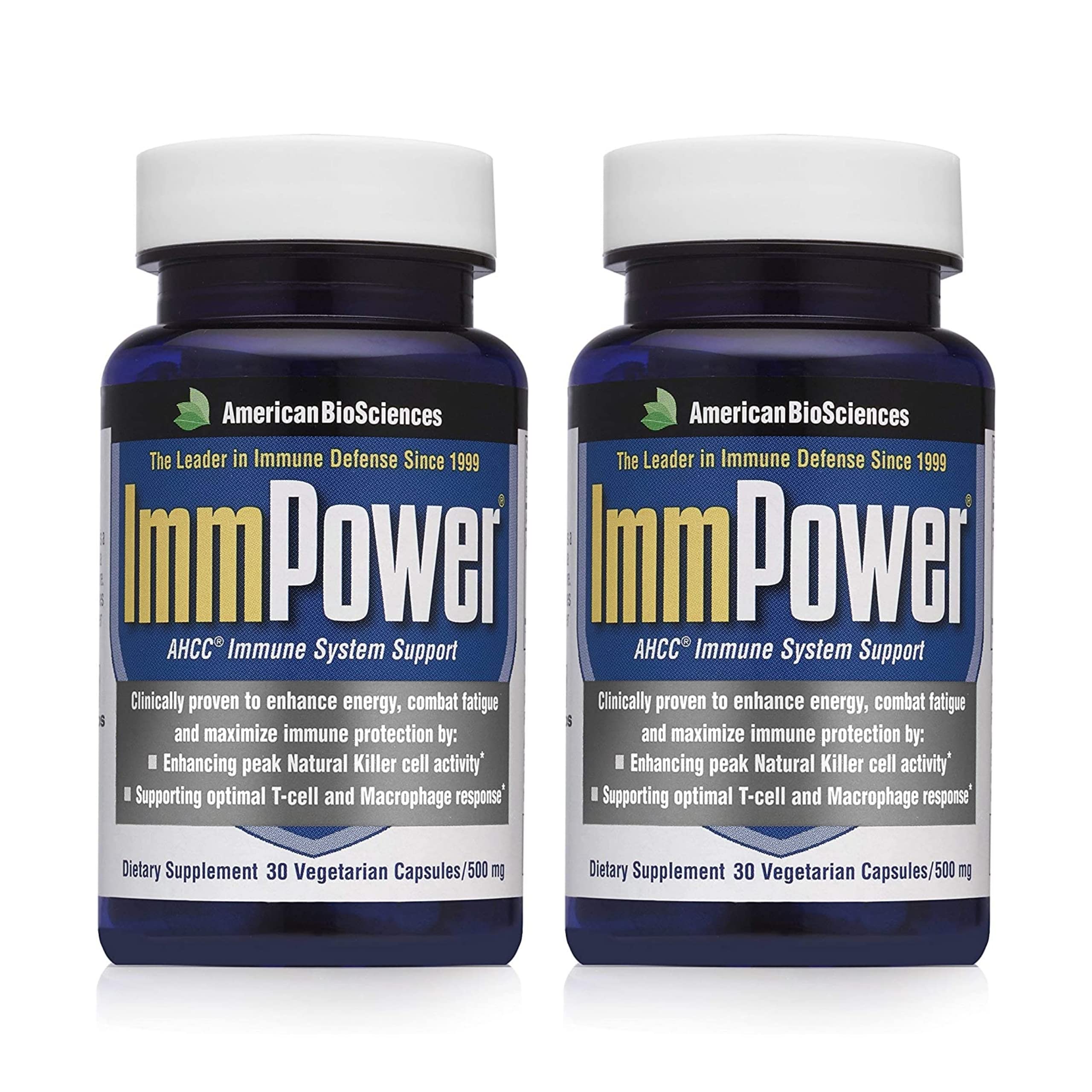 American BioSciences ImmPower bottle close-up highlighting immune support potential.