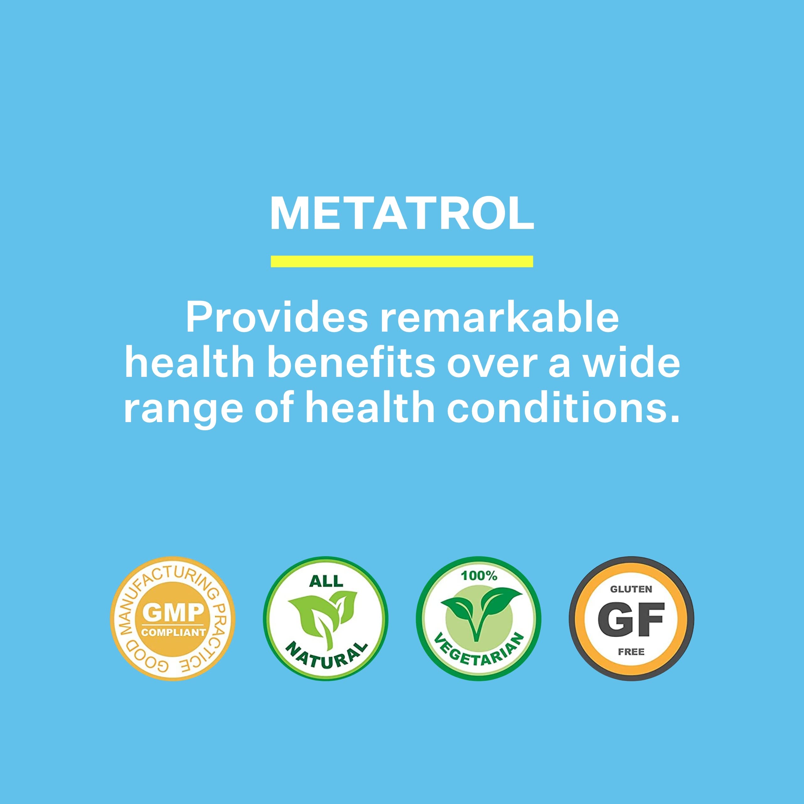 Made in USA stamp on Metatrol packaging emphasizing quality.
