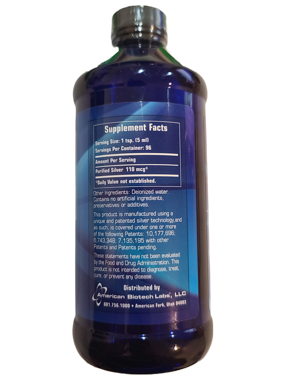 American Biotech Labs ASAP 22 Plus label highlights 22 ppm silver for immune support