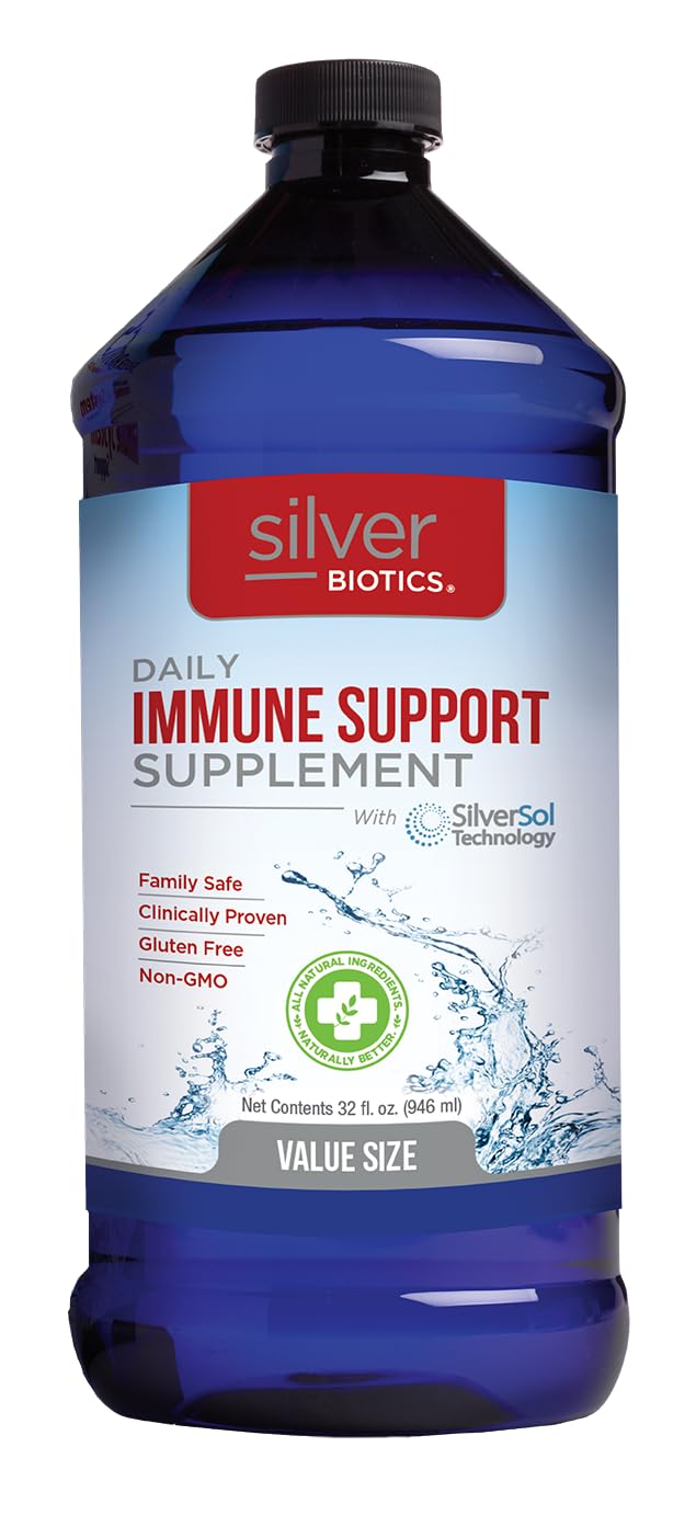 American Biotech Labs Silver Biotics bottle with pour spout for daily use.