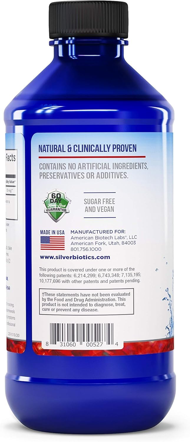 American Biotech Labs Silver Biotics pouring into glass for easy daily use.