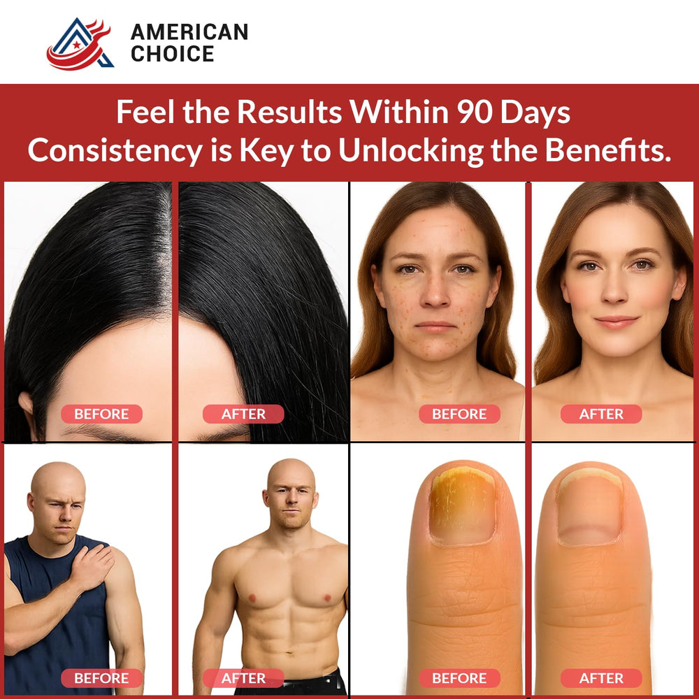 American Choice product label close-up highlights key ingredients and serving size.