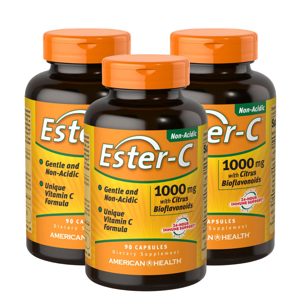 American Health Ester-C 1000 mg bottle supports daily wellness.
