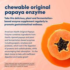 American Health Papaya Enzyme chewables close-up, tasty after-meal option