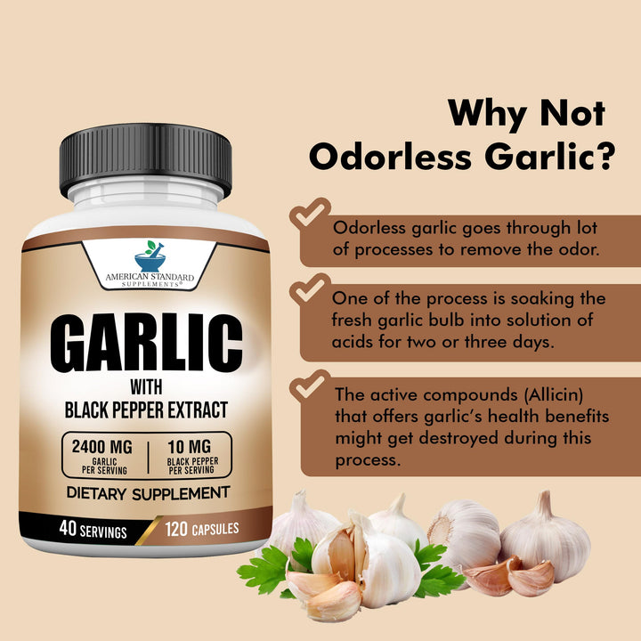 Vegan gluten-free labeling on American Standard Garlic packaging.