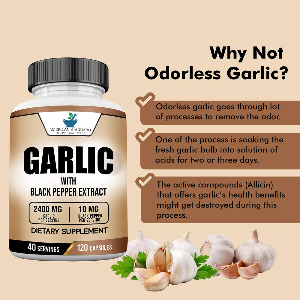 Vegan gluten-free labeling on American Standard Garlic packaging.
