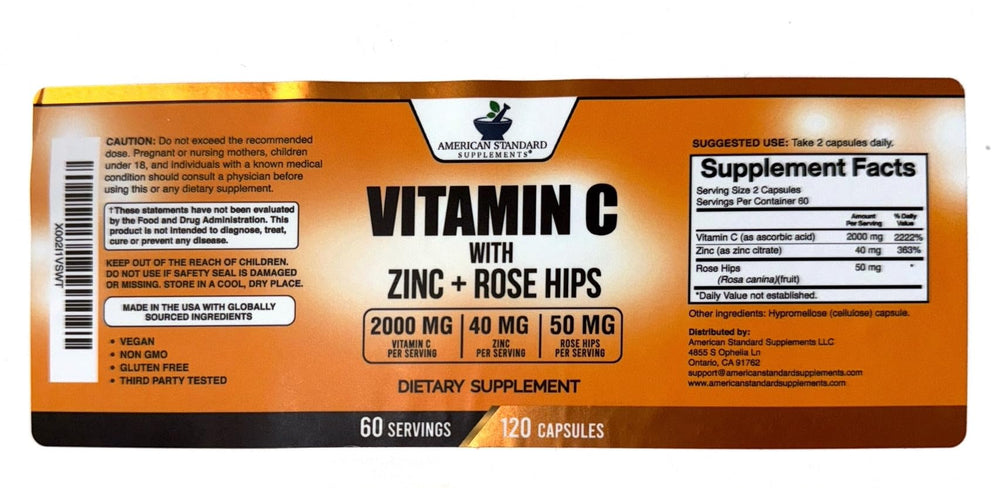 American Standard Supplements capsules with glass of water for easy swallow