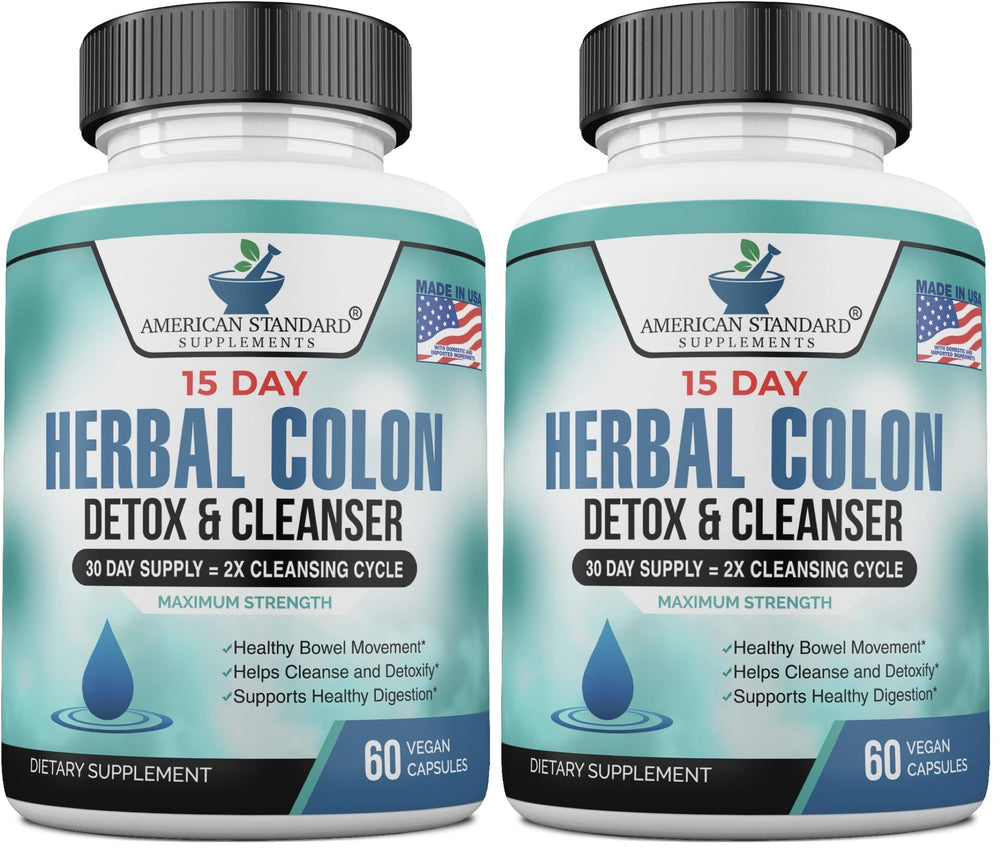 American Standard Colon Cleanse packaging highlights premium formula for daily gut support