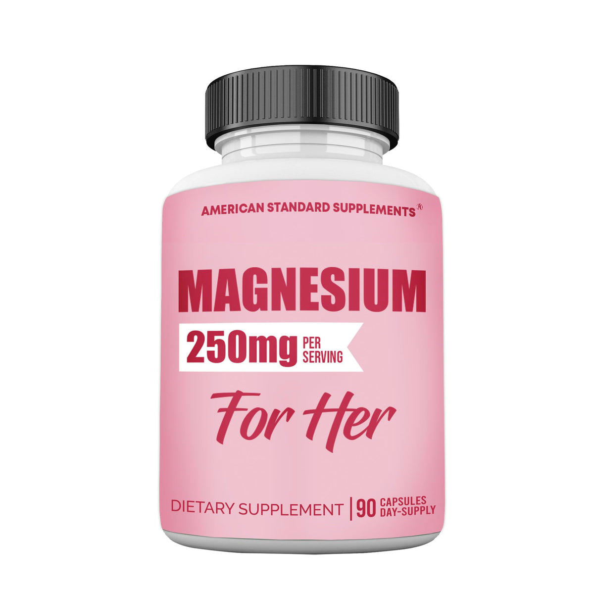 American Standard Supplements Magnesium Glycinate 250 mg bottle shows 90-day supply.