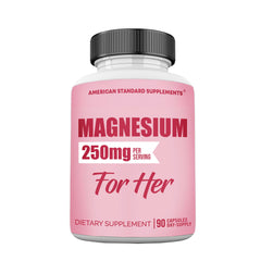 American Standard Supplements Magnesium Glycinate 250 mg bottle shows 90-day supply.