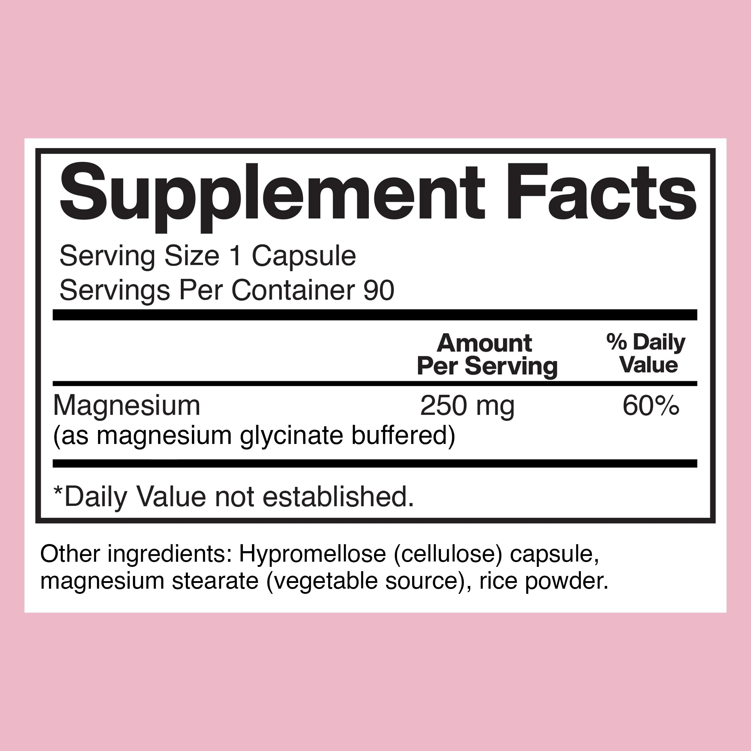 Closeup of American Standard Magnesium Glycinate capsules.
