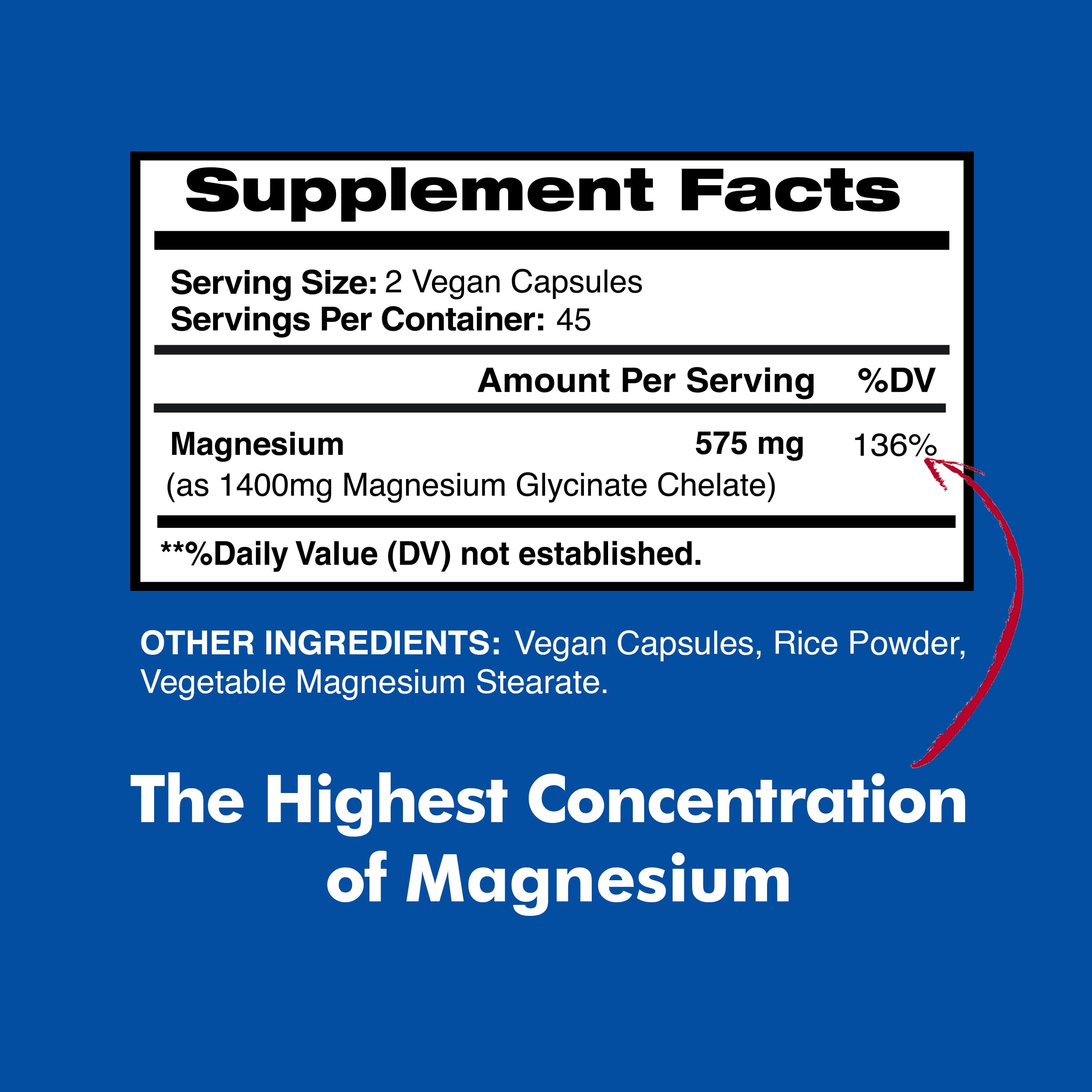 American Standard magnesium glycinate capsules close-up, vegetarian capsules for easy daily supplementation