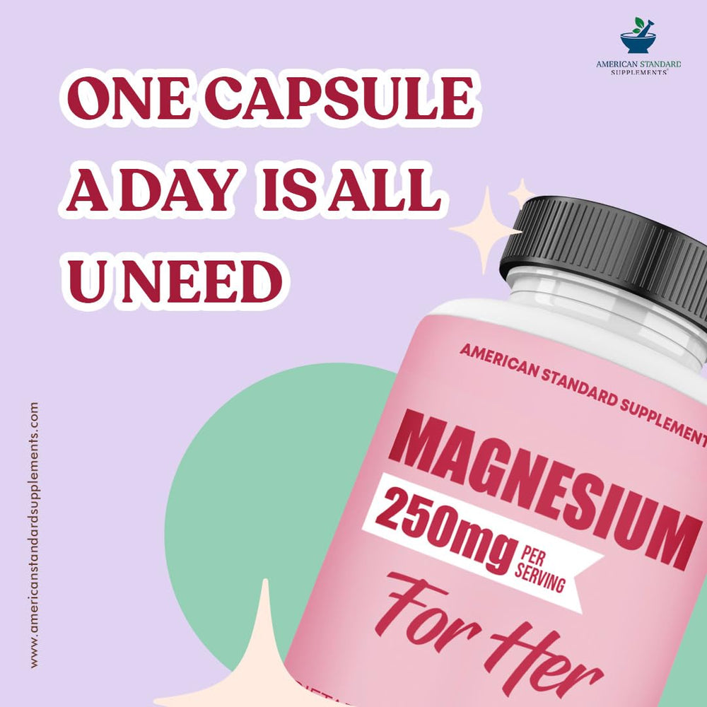 Label on American Standard Magnesium Glycinate with dosage information.