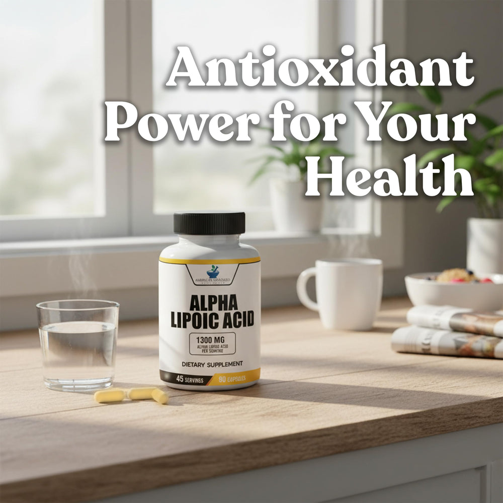 American Standard Supplements USA-made quality claim on packaging emphasizes tested purity.