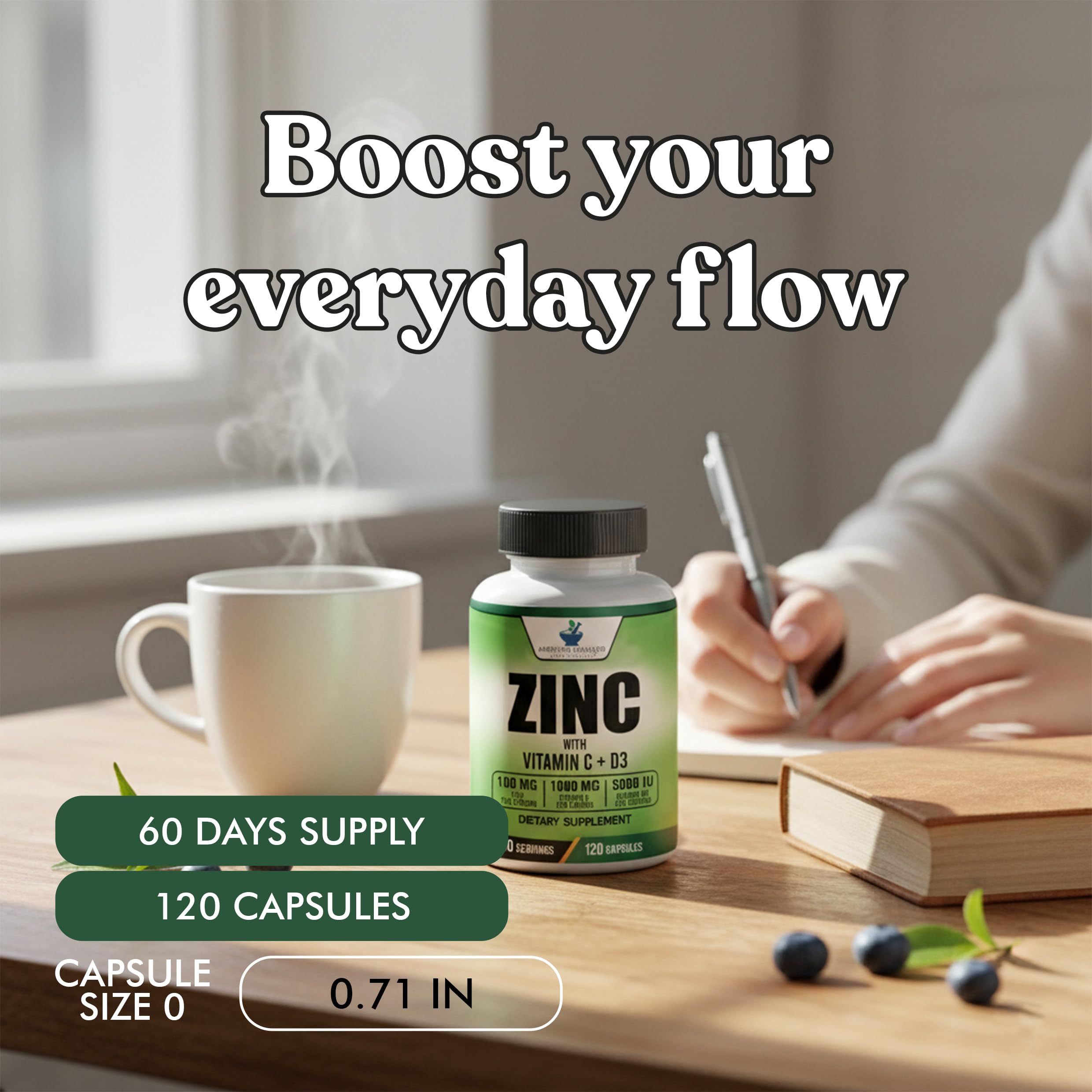 American Standard Supplements zinc-c-d3 USA-made seal indicates trusted production.