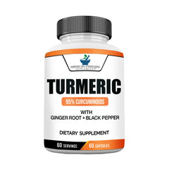 American Standard Turmeric Extract bottle label close-up highlighting premium curcumin