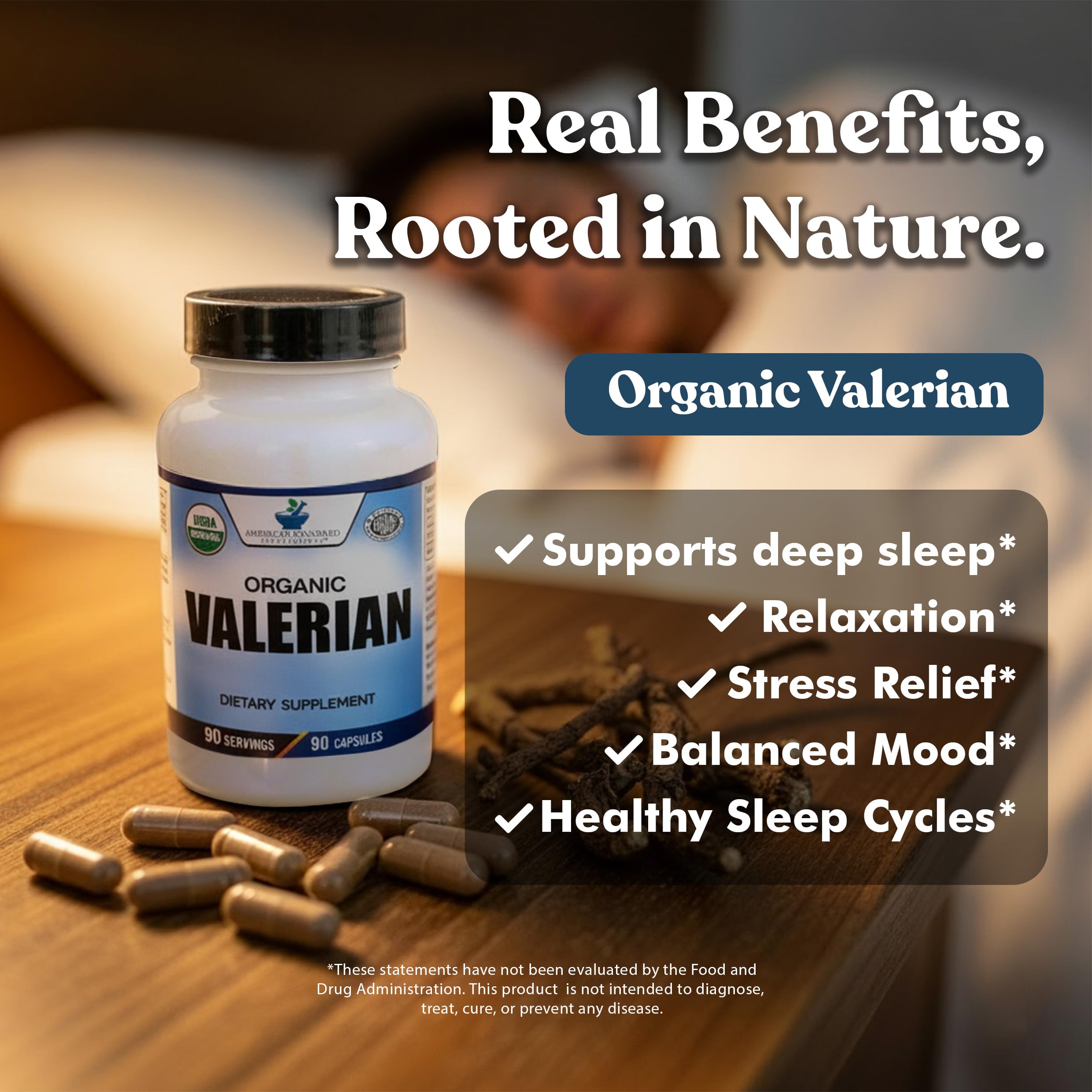 American Standard Valerian two-bottle package indicating a 180-serving supply