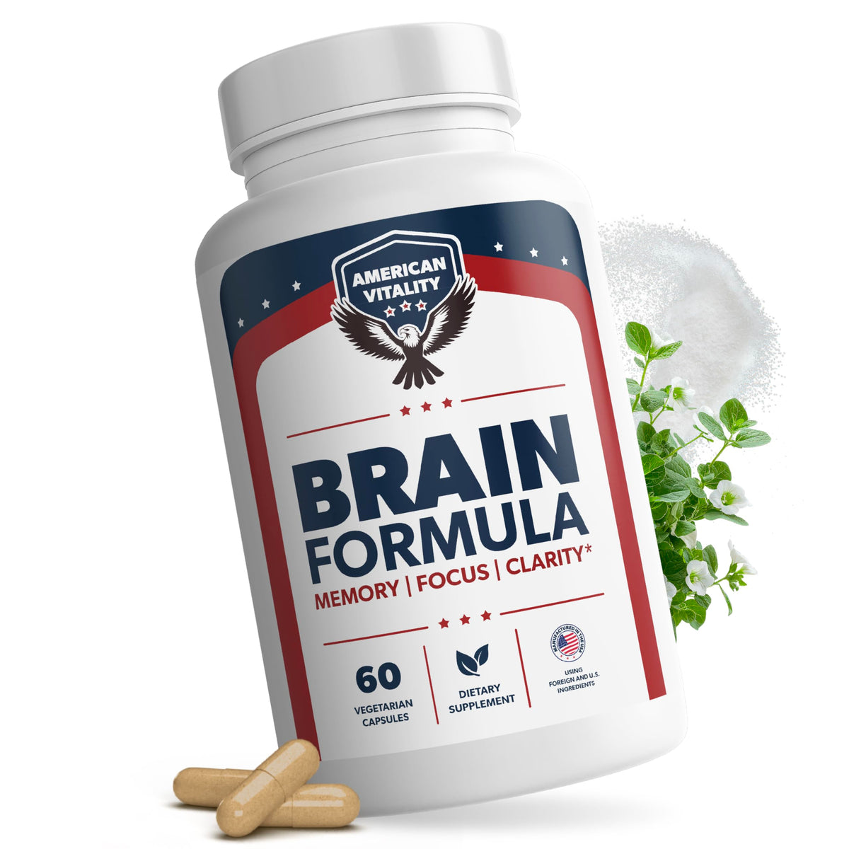AMERICAN VITALITY Brain Formula bottle for focused daily performance