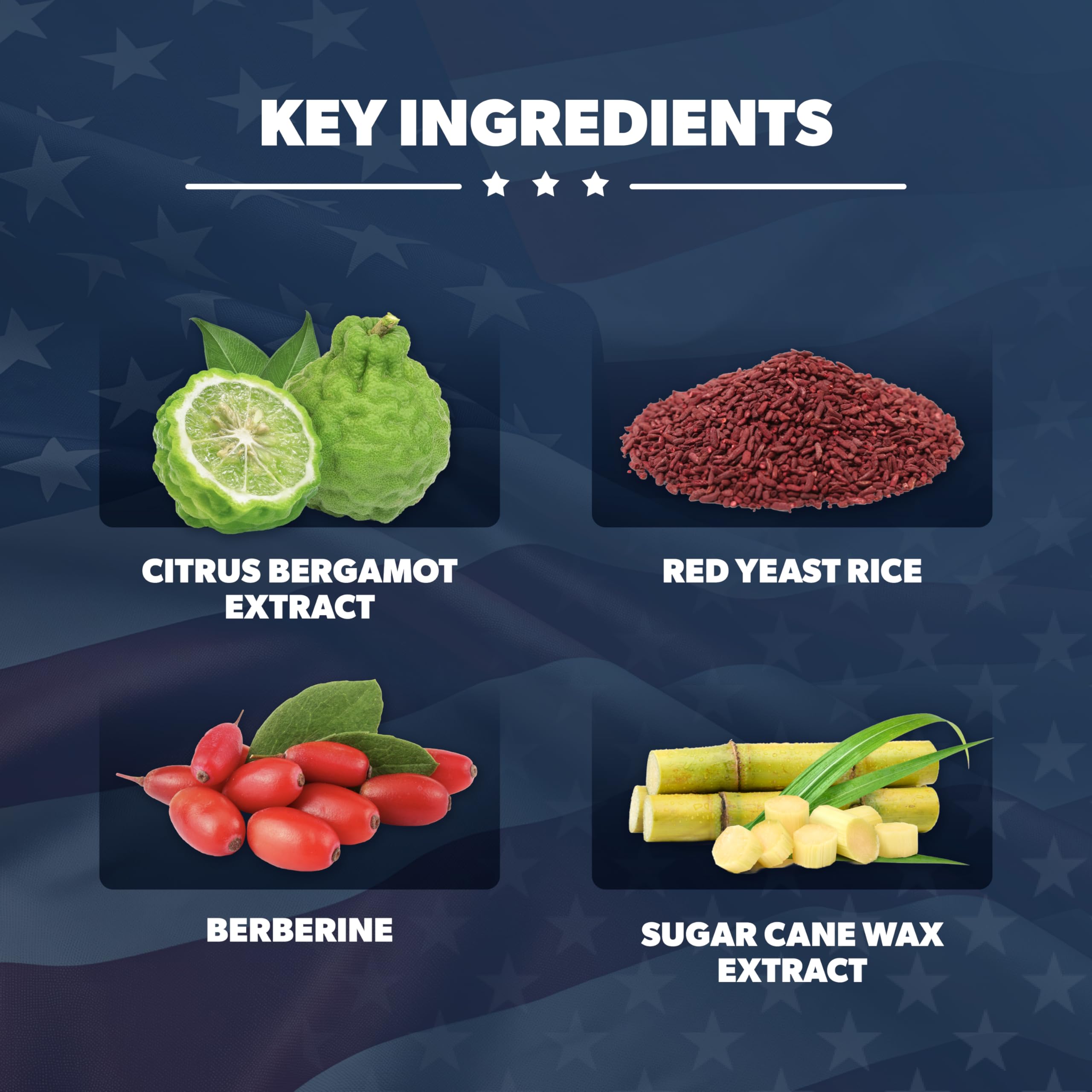 Liberty Heart ingredients bergamot and red yeast rice showcased for natural cardiovascular support.