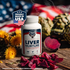 American Vitality Liver Nurture label detail shows Milk Thistle and Artichoke botanicals.