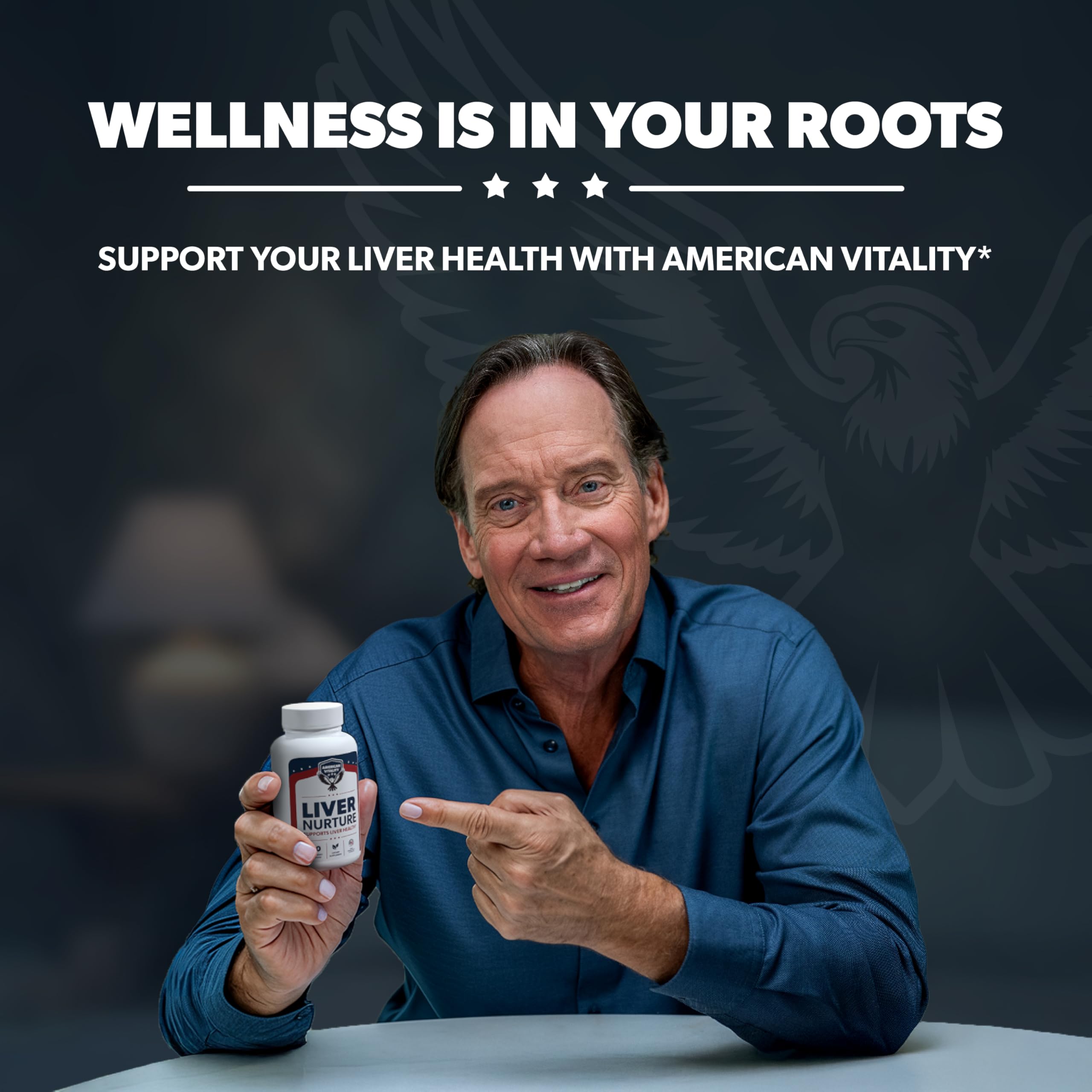 American Vitality Liver Nurture packaging on a kitchen counter suggests clean labeling.