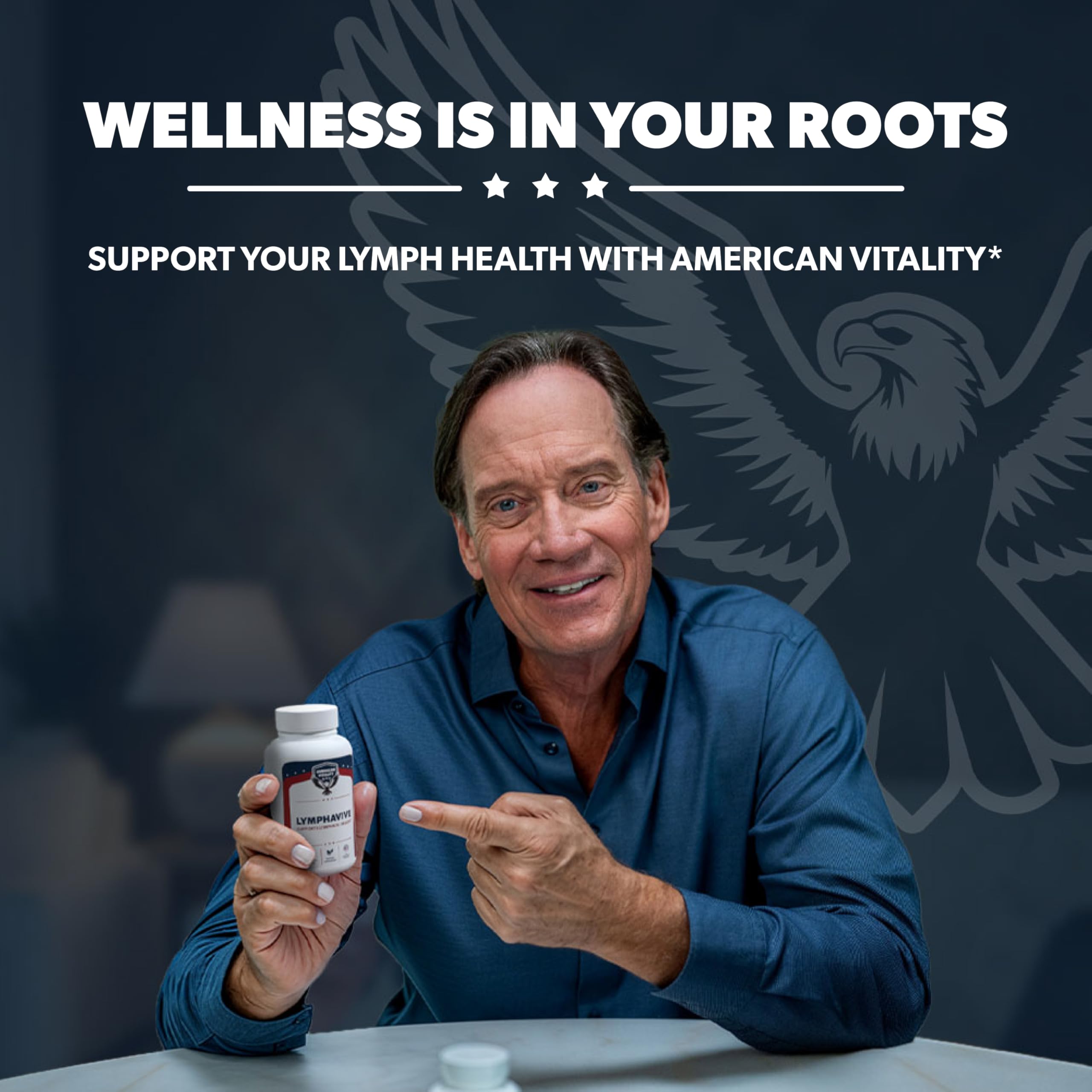 American Vitality LymphaVive packaging promotes vegan and gluten-free lifestyle.