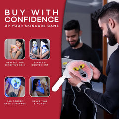 AWA E49B LED mask USB-C rechargeable for cordless home use.