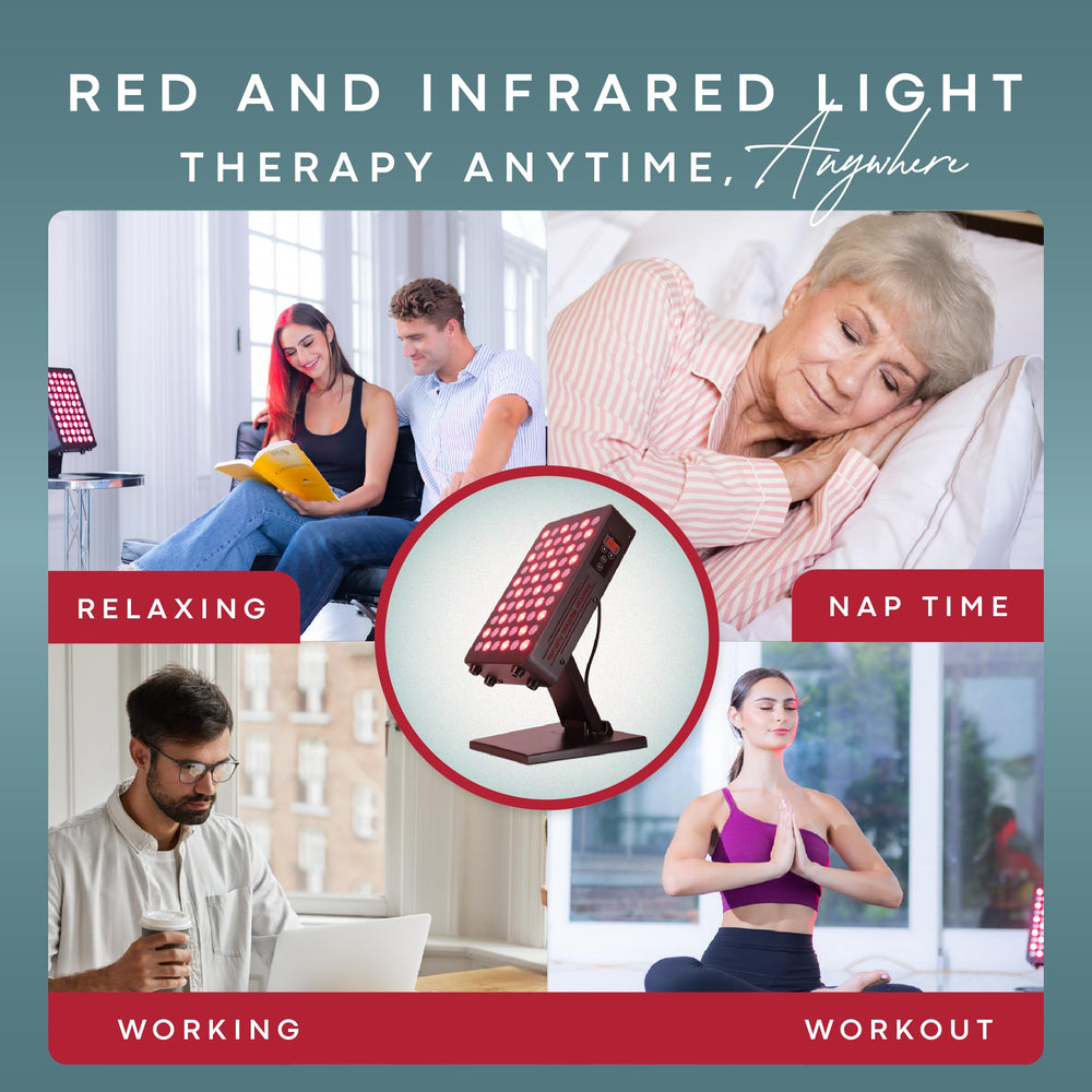 American Wellness Authority red light panel arms targets upper limbs for relief and vitality.