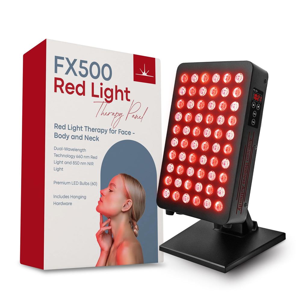 American Wellness Authority red light panel back for full-body recovery and comfort.