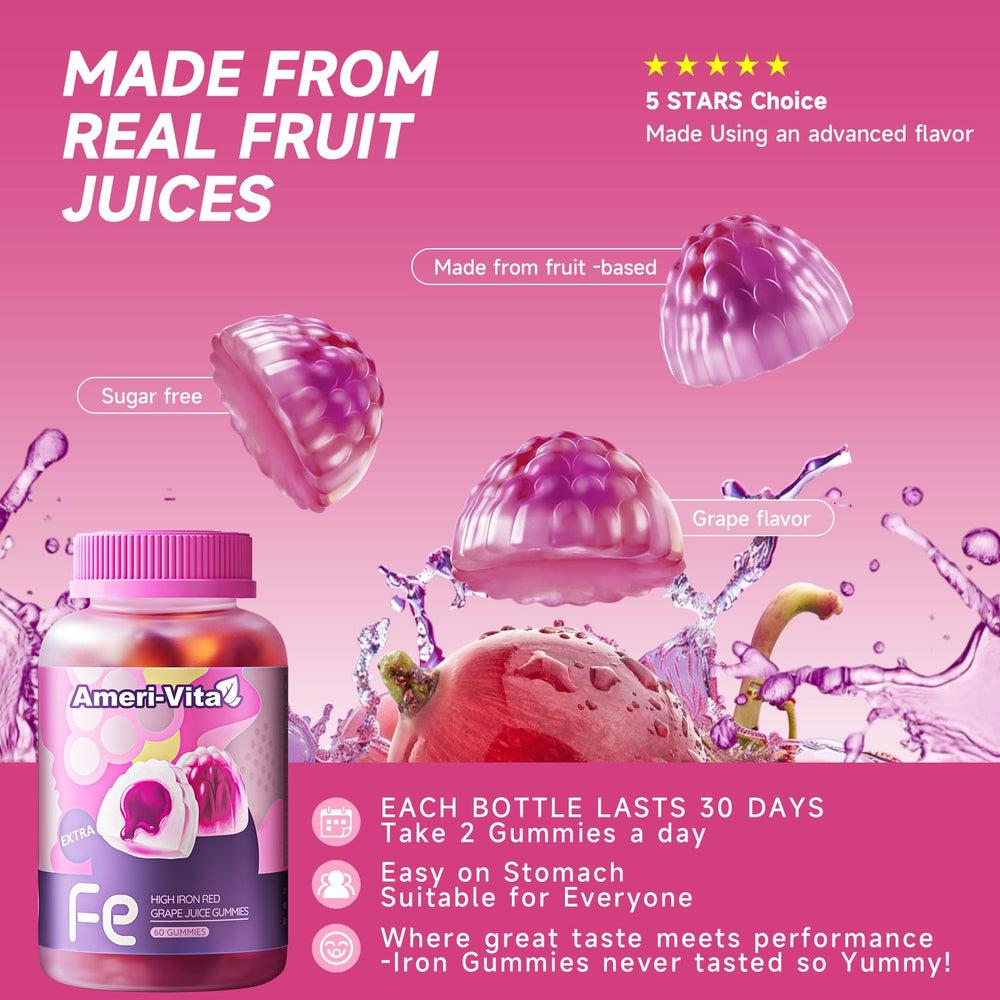 Ameri-Vita Iron Gummies daily routine shot for morning use.