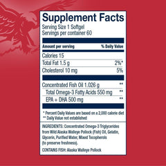 AmerOmega wild caught Alaskan Pollock source shown on packaging