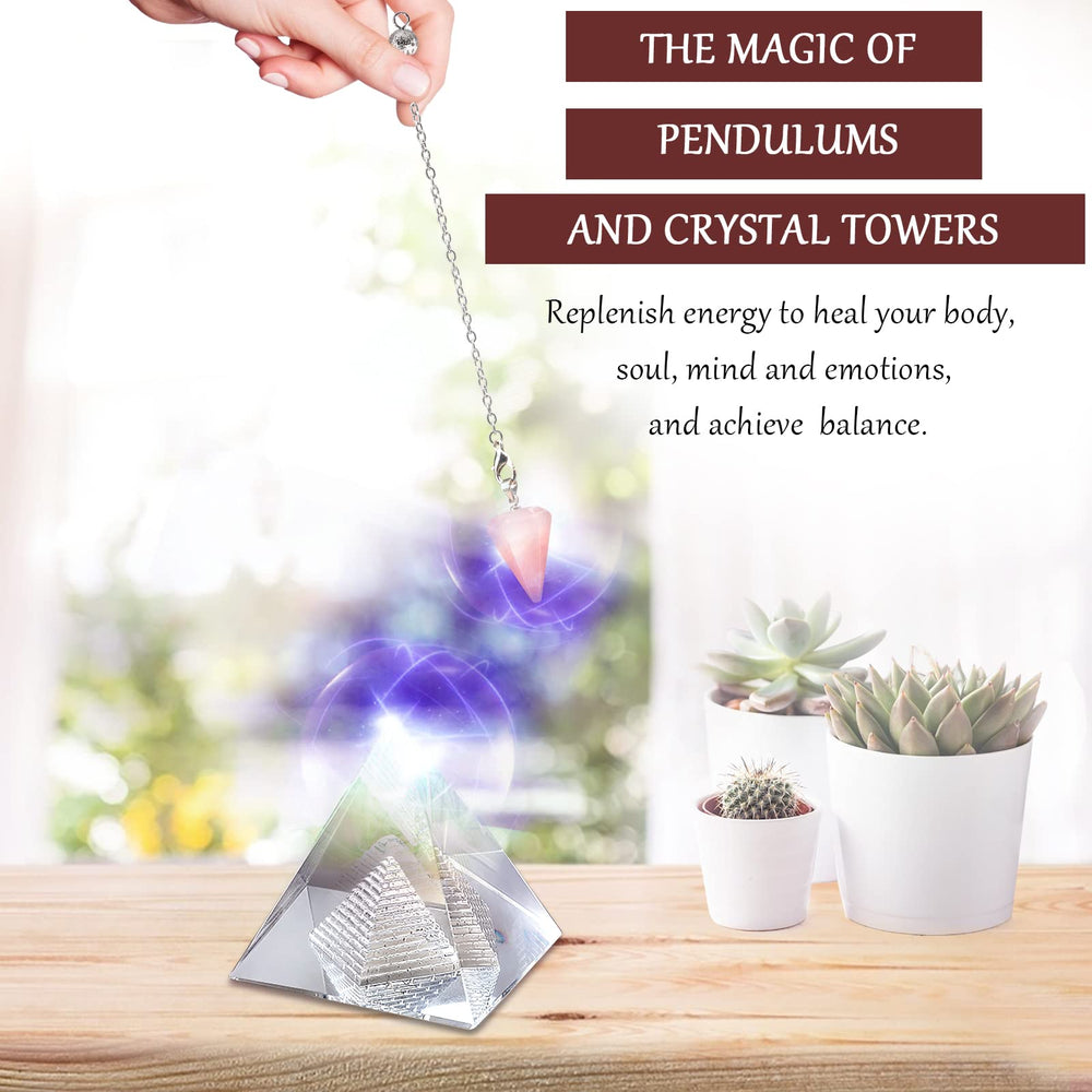 AMill crystal pillar centerpiece for decor and meditative ambiance.