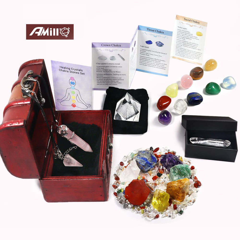 AMill therapy crystal tumbled stones for energy balance and focus.