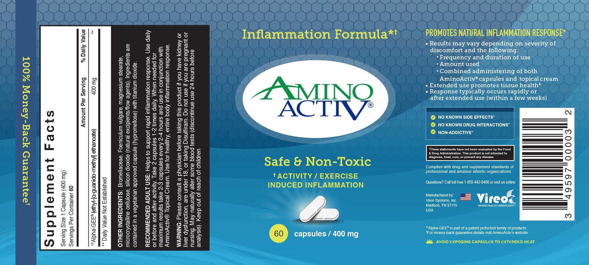 Amino Activ label detail emphasizing its holistic formula.