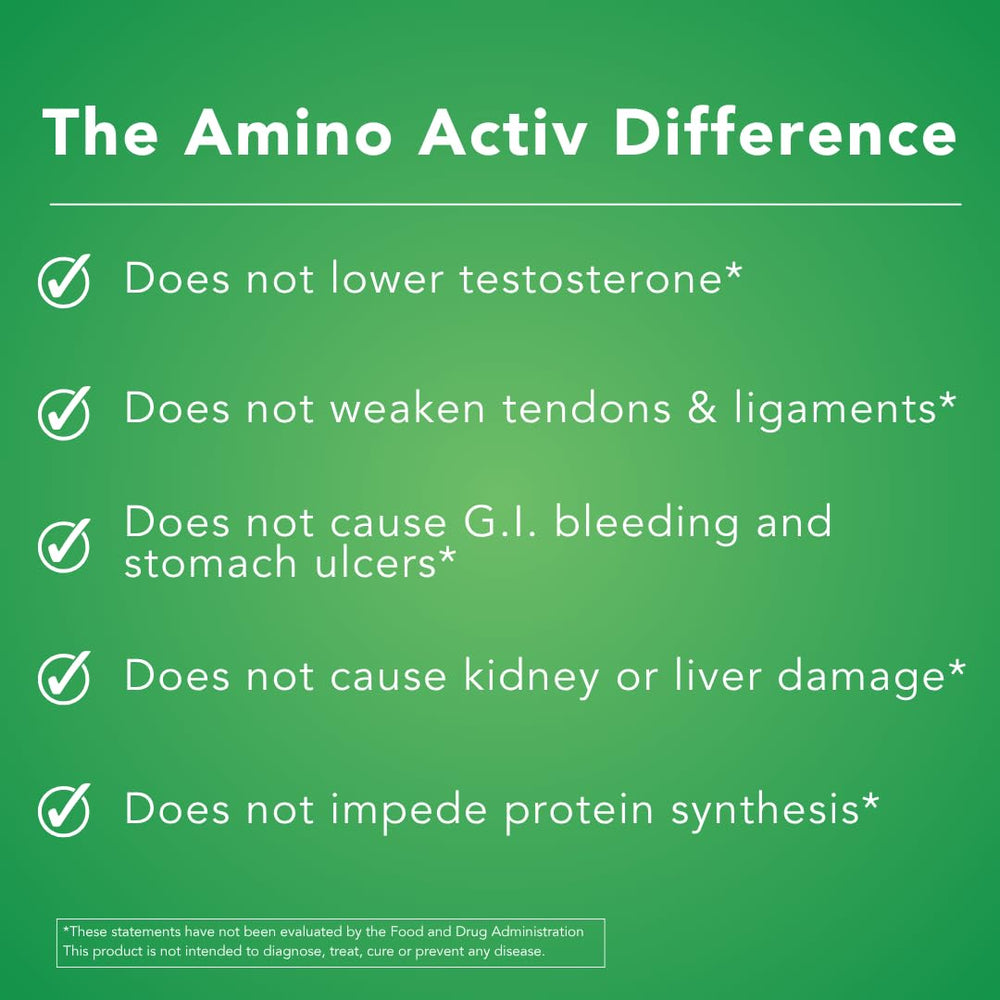 Amino Activ bottle with water shows taking capsules during training recovery.