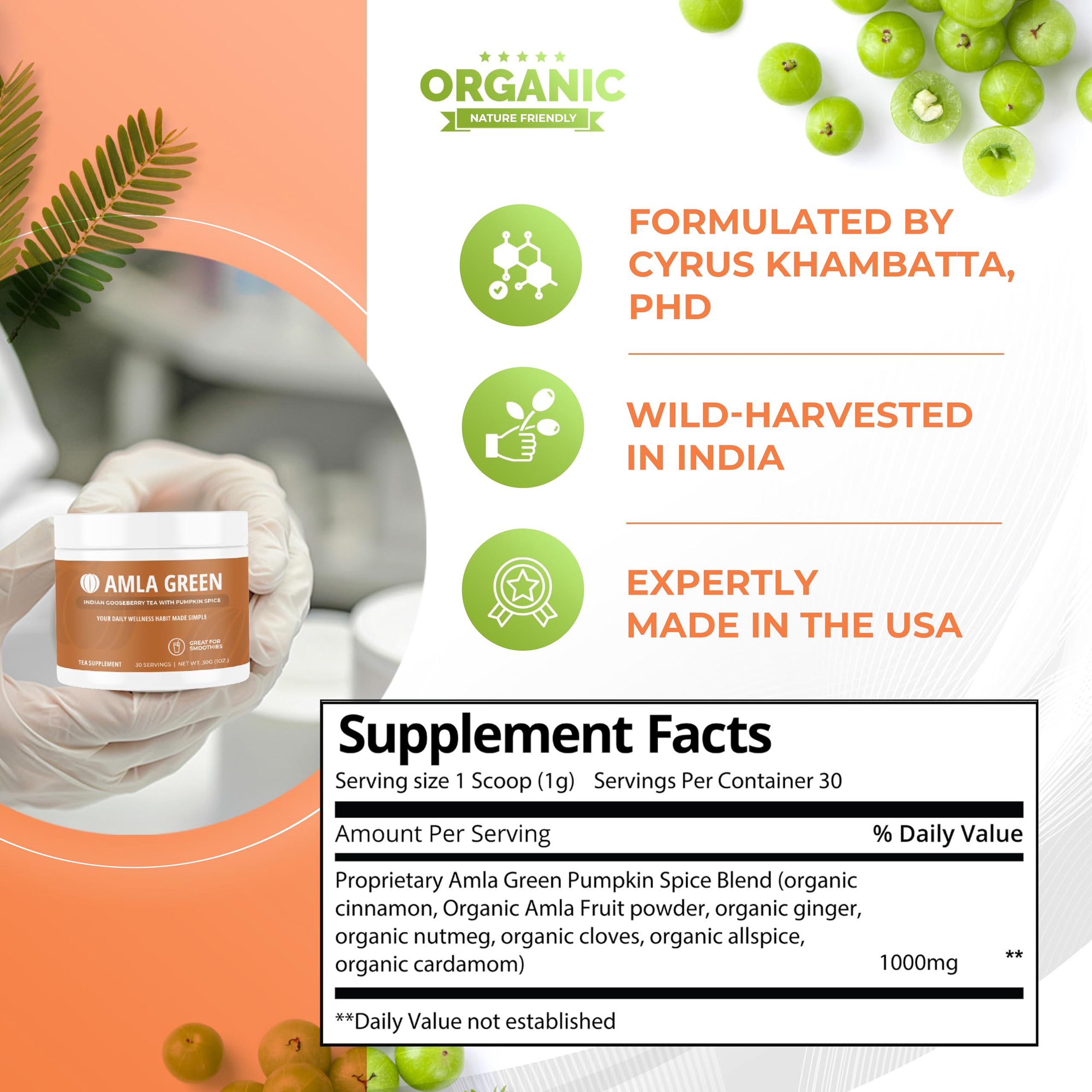 Amla Green ORAC-focused formula with standardized potency and lab testing