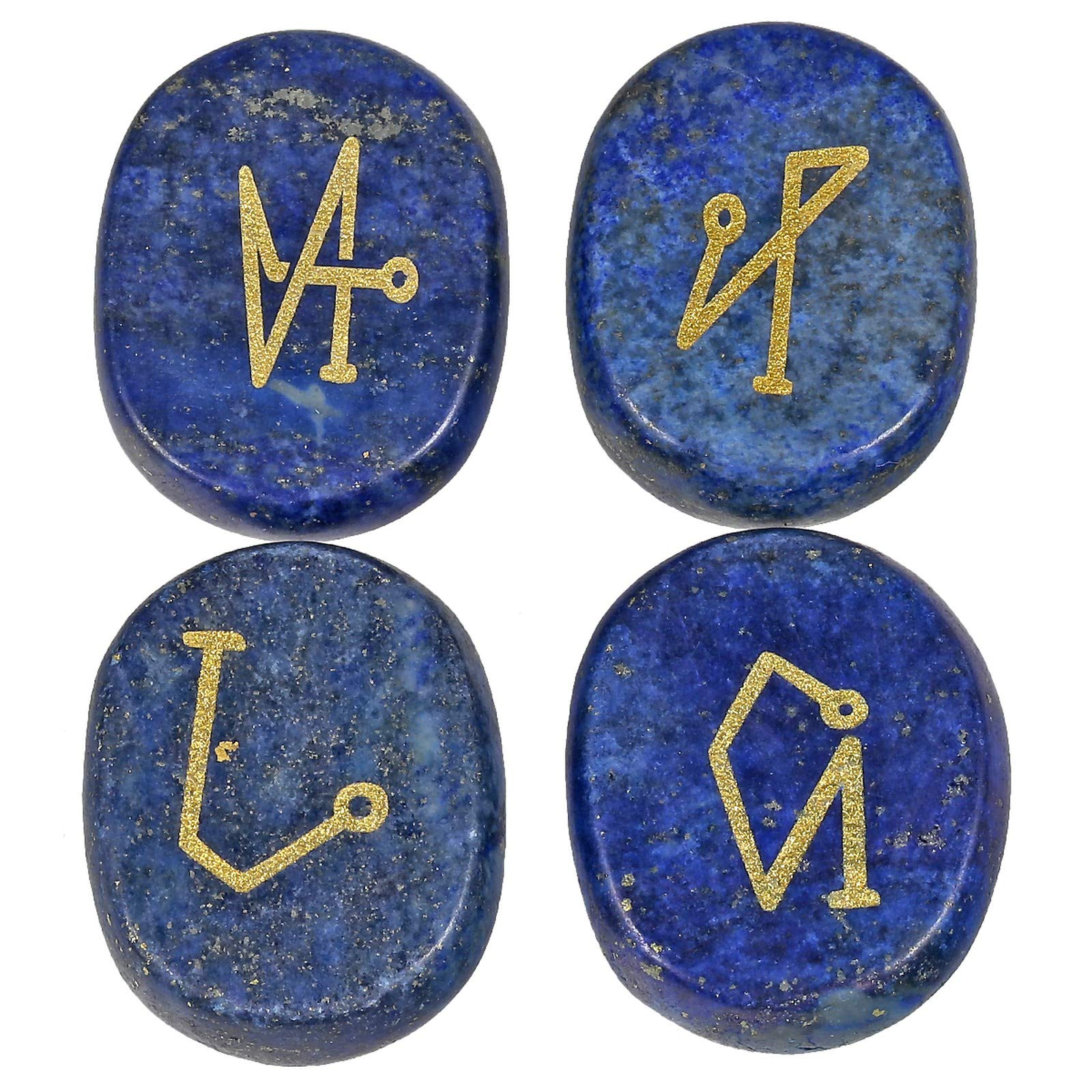 Amogeeli Archangel symbol stones: compact 4-piece set for on-the-go chakra balance.
