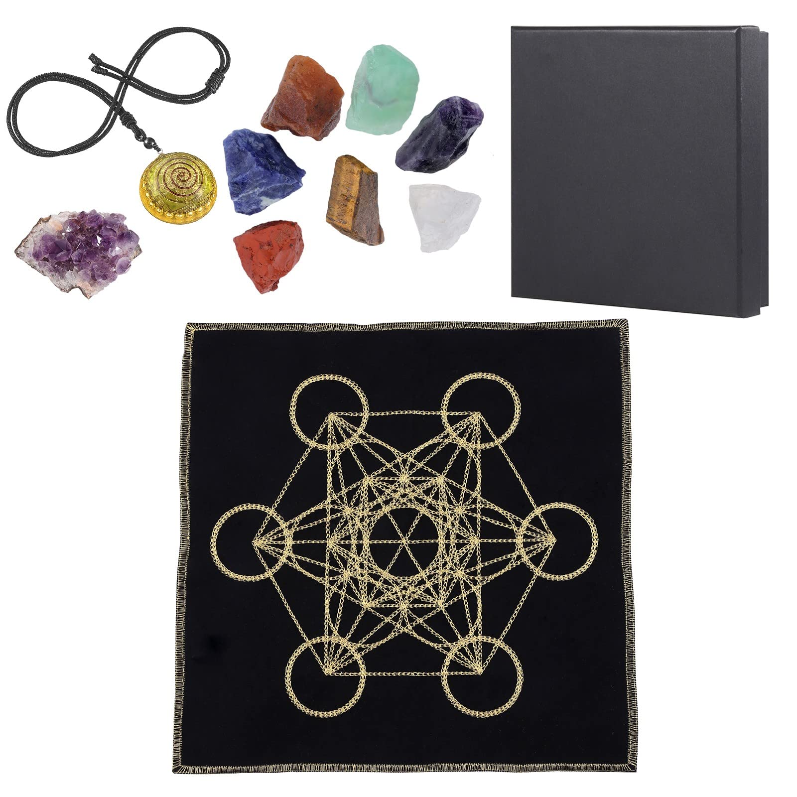Amogeeli Metatron's Cube grid displayed for focused meditation and energy balance.