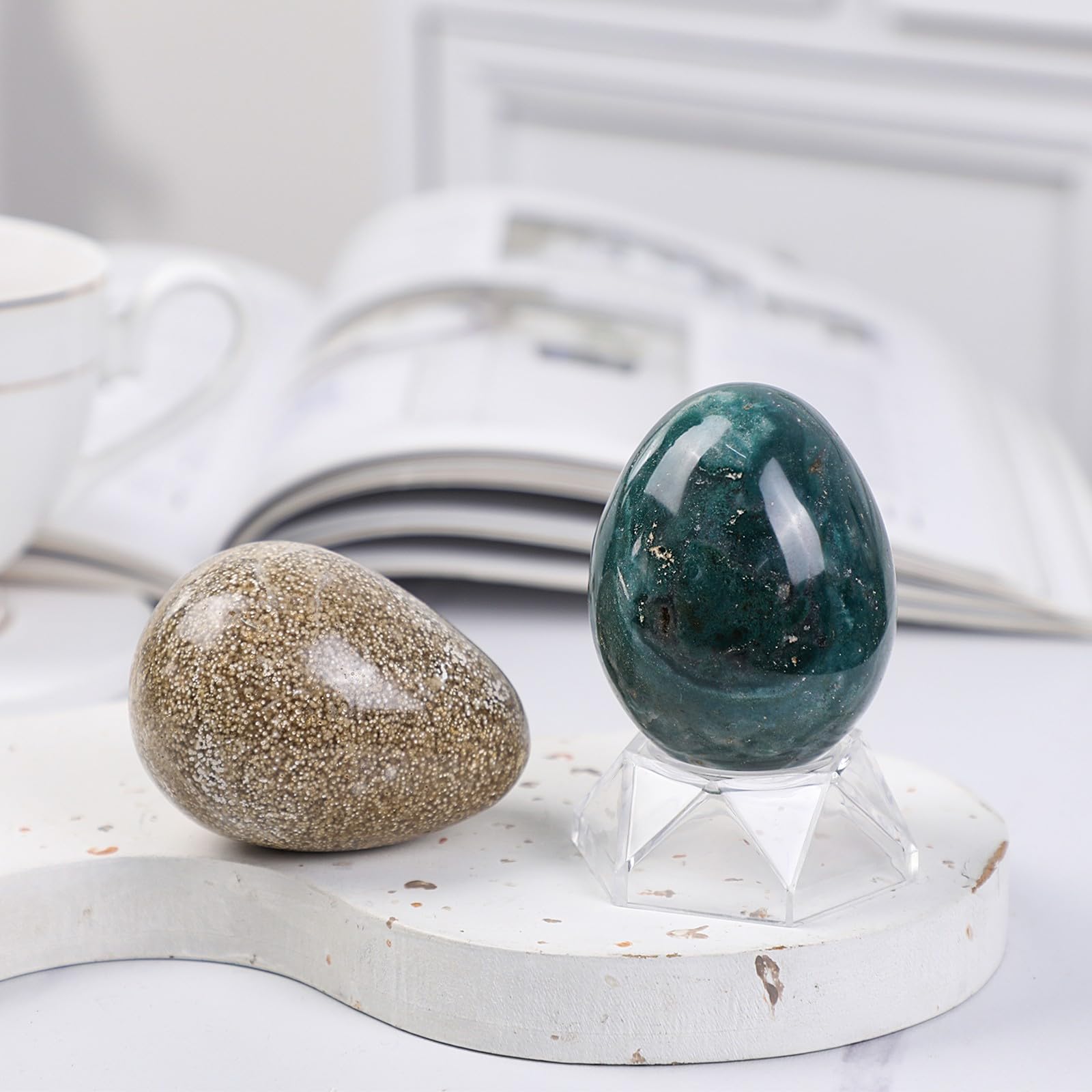 Amogeeli ocean jasper feng shui setting creates harmonious home energy.