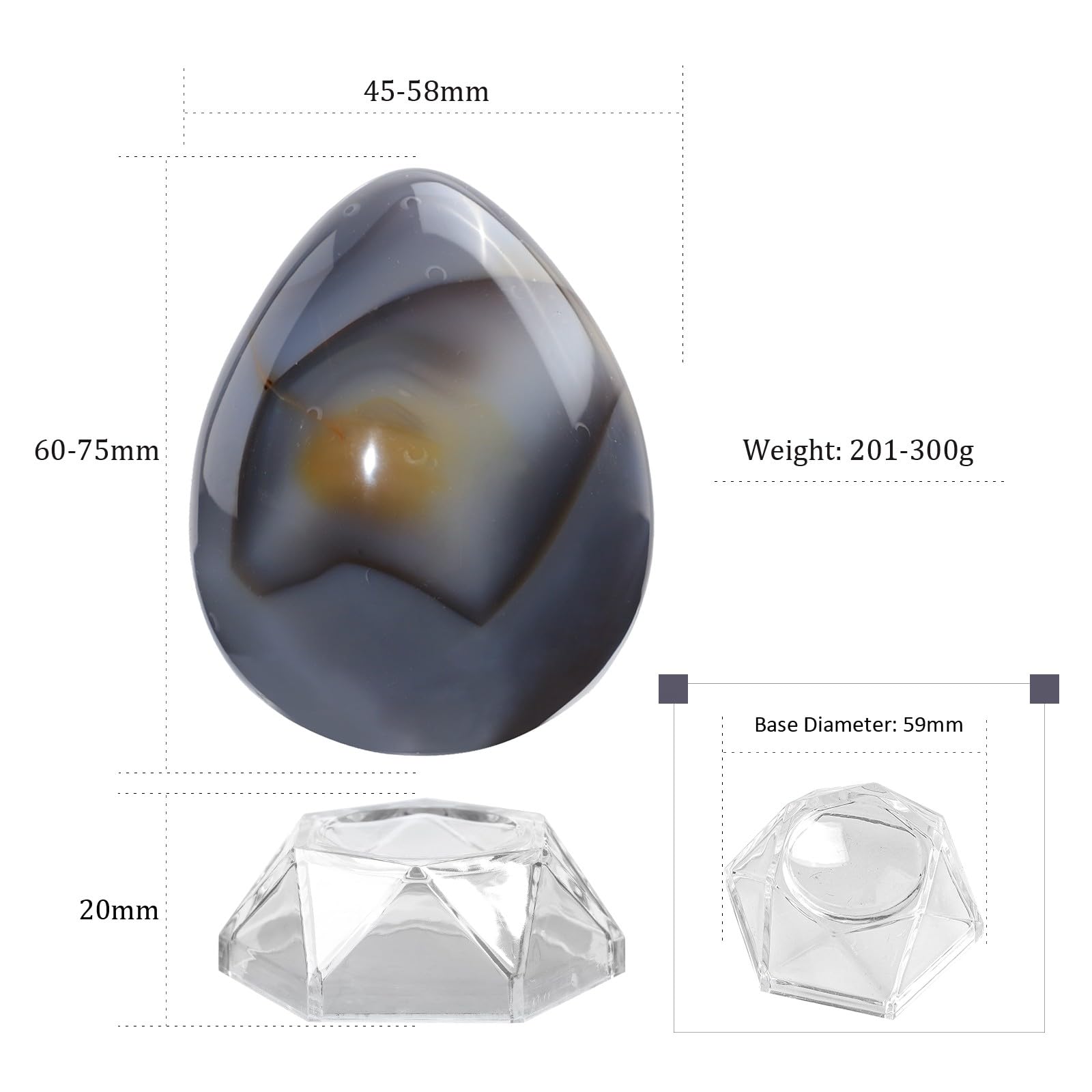 Amogeeli Orca Agate Sphere close-up reveals natural banding and smooth texture for meditation.