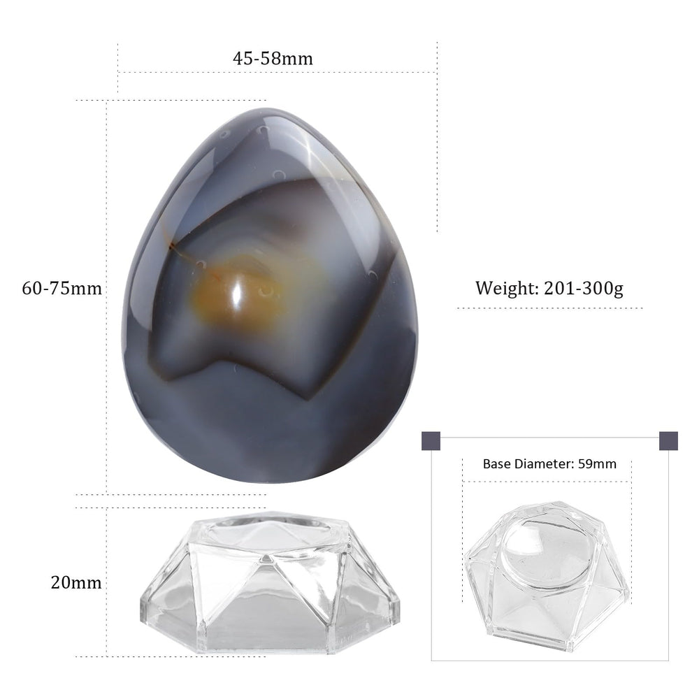 Amogeeli Orca Agate Sphere close-up reveals natural banding and smooth texture for meditation.