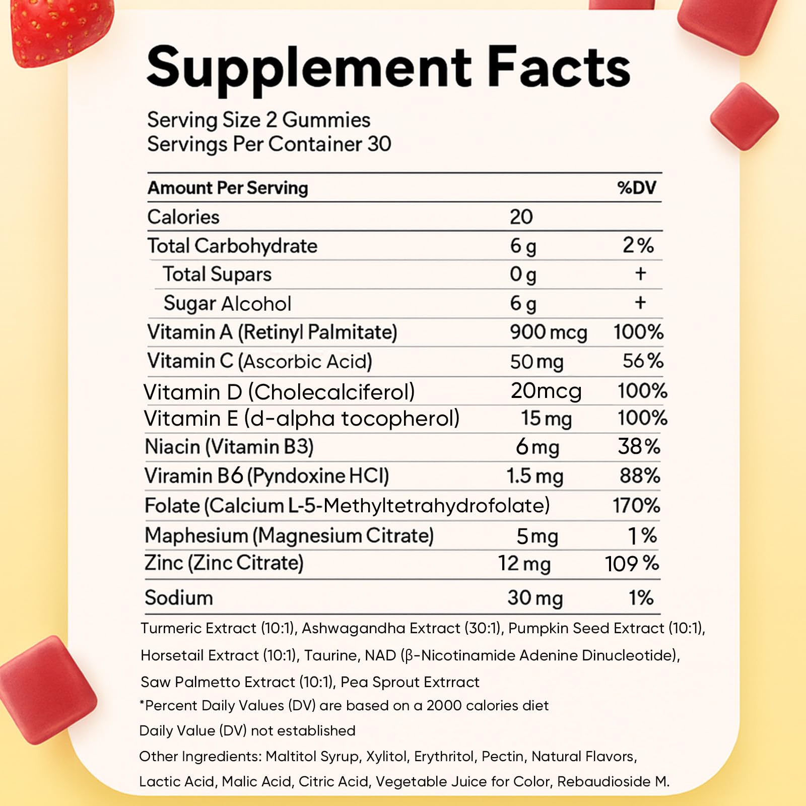 AMOQUCT Xtresse gummies strawberry flavor closeup; may support hair strength as part of daily routine.