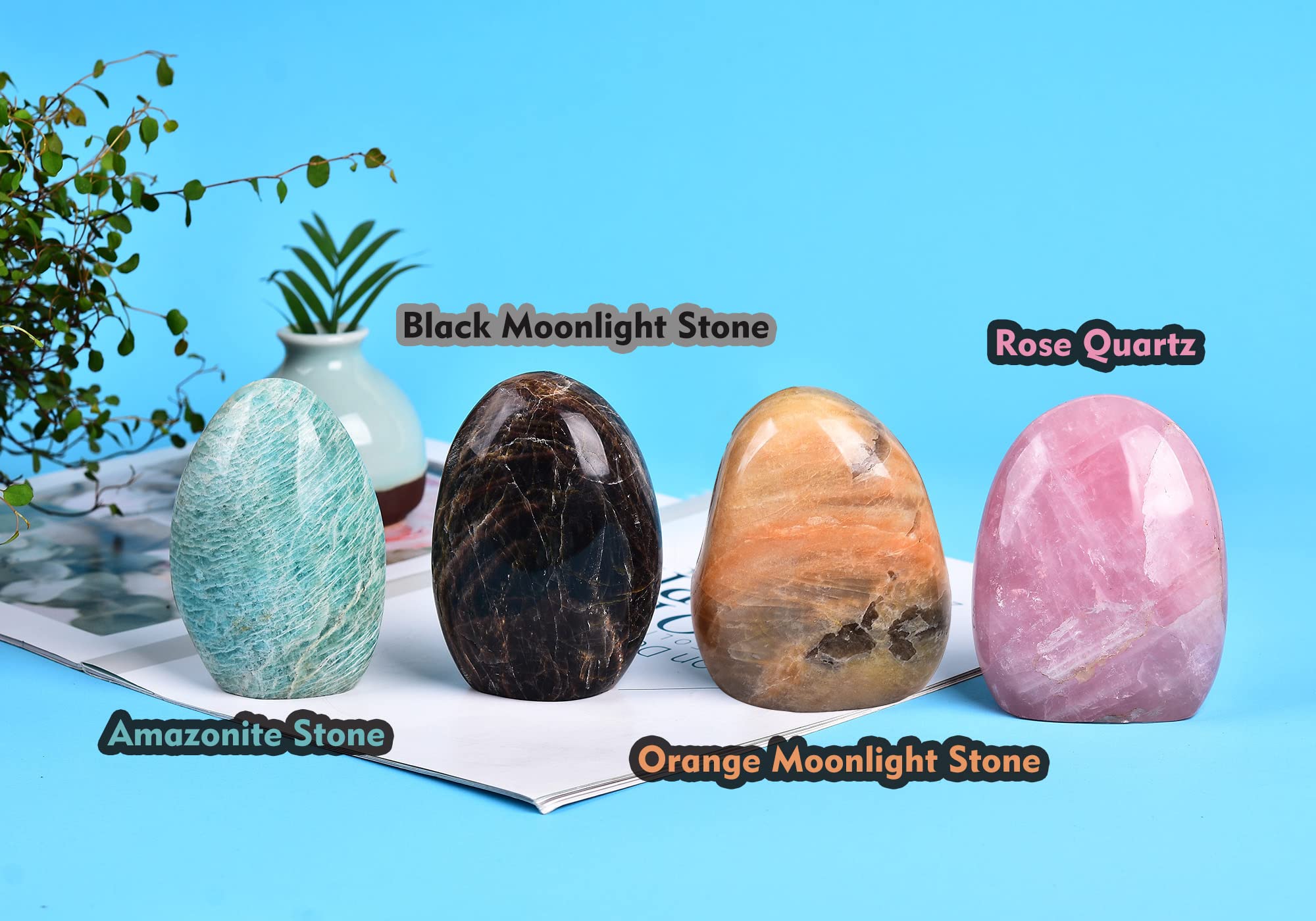 AMOYSTONE natural amazonite decor object complements desks, shelves, and meditation corners.